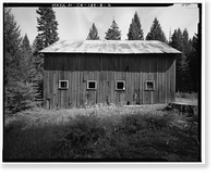 Historic Framed Print, Butt Valley Dam, Gate Tender's Barn, Butt Valley Reservoir Road, Caribou vicinity, Plumas County, CA - 2,  17-7/8" x 21-7/8"