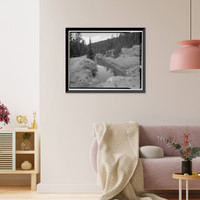 Historic Framed Print, Grand Ditch, Baker Creek to LaPoudre Pass Creek, Grand Lake vicinity, Grand County, CO,  17-7/8" x 21-7/8"
