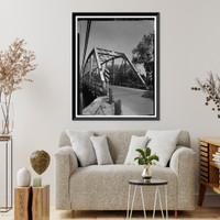 Historic Framed Print, Tariffville Road Bridge, Spanning Farmington River on Tariffville Road (Con, Simsbury, Hartford County, CT - 3,  17-7/8" x 21-7/8"