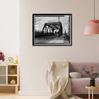 Historic Framed Print, Walnut Street Railroad Bridge, Walnut Street over AMTRAK, Hartford, Hartford County, CT - 5,  17-7/8" x 21-7/8"