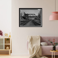 Historic Framed Print, Walnut Street Railroad Bridge, Walnut Street over AMTRAK, Hartford, Hartford County, CT - 6,  17-7/8" x 21-7/8"