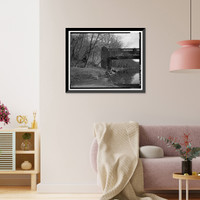 Historic Framed Print, Thompson's Bridge, Spanning Brandywine River on Deleware State Route, Wilmington vicinity, New Castle County, DE - 13,  17-7/8" x 21-7/8"