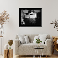 Historic Framed Print, Hurricane Gate Structure 4, Herbert Hoover Dike on Lake Okeechobee, Belle Glade, Palm Beach County, FL - 7,  17-7/8" x 21-7/8"