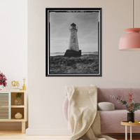 Cockspur Lighthouse, Cockspur Island, Savannah River, Savannah vicinity, Chatham County, GA, Vintage Poster