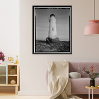 Cockspur Lighthouse, Cockspur Island, Savannah River, Savannah vicinity, Chatham County, GA - 2, Antique Print