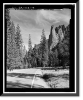 Historic Framed Print, Yosemite National Park Roads & Bridges, Yosemite Village, Mariposa County, CA - 4,  17-7/8" x 21-7/8"