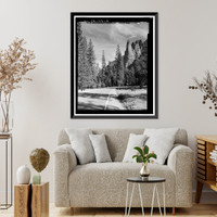 Historic Framed Print, Yosemite National Park Roads & Bridges, Yosemite Village, Mariposa County, CA - 4,  17-7/8" x 21-7/8"