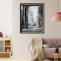 Historic Framed Print, Yosemite National Park Roads & Bridges, Yosemite Village, Mariposa County, CA - 11,  17-7/8" x 21-7/8"