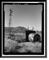 Historic Framed Print, Wall Street Gold Mill, Twentynine Palms vicinity, San Bernardino County, CA,  17-7/8" x 21-7/8"