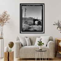 Historic Framed Print, Wall Street Gold Mill, Twentynine Palms vicinity, San Bernardino County, CA,  17-7/8" x 21-7/8"