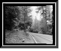 Historic Framed Print, Wawona Road, Between South Entrance & Yosemite Valley, Yosemite Village, Mariposa County, CA - 2,  17-7/8" x 21-7/8"