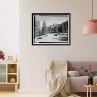 Historic Framed Print, Wawona Road, Between South Entrance & Yosemite Valley, Yosemite Village, Mariposa County, CA - 7,  17-7/8" x 21-7/8"