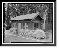 Historic Framed Print, Wawona Road, Between South Entrance & Yosemite Valley, Yosemite Village, Mariposa County, CA - 25,  17-7/8" x 21-7/8"