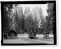 Historic Framed Print, Wawona Road, Between South Entrance & Yosemite Valley, Yosemite Village, Mariposa County, CA - 27,  17-7/8" x 21-7/8"