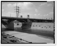 Historic Framed Print, First Street Bridge, Spanning Los Angeles River at First Street, Los Angeles, Los Angeles County, CA,  17-7/8" x 21-7/8"