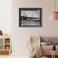 Historic Framed Print, First Street Bridge, Spanning Los Angeles River at First Street, Los Angeles, Los Angeles County, CA - 2,  17-7/8" x 21-7/8"