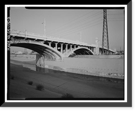 Historic Framed Print, First Street Bridge, Spanning Los Angeles River at First Street, Los Angeles, Los Angeles County, CA - 3,  17-7/8" x 21-7/8"