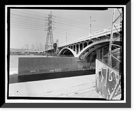 Historic Framed Print, First Street Bridge, Spanning Los Angeles River at First Street, Los Angeles, Los Angeles County, CA - 4,  17-7/8" x 21-7/8"