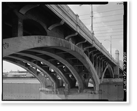 Historic Framed Print, First Street Bridge, Spanning Los Angeles River at First Street, Los Angeles, Los Angeles County, CA - 5,  17-7/8" x 21-7/8"