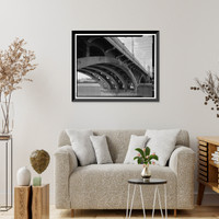 Historic Framed Print, First Street Bridge, Spanning Los Angeles River at First Street, Los Angeles, Los Angeles County, CA - 5,  17-7/8" x 21-7/8"
