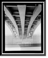 Historic Framed Print, First Street Bridge, Spanning Los Angeles River at First Street, Los Angeles, Los Angeles County, CA - 6,  17-7/8" x 21-7/8"