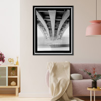 Historic Framed Print, First Street Bridge, Spanning Los Angeles River at First Street, Los Angeles, Los Angeles County, CA - 6,  17-7/8" x 21-7/8"