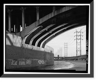Historic Framed Print, First Street Bridge, Spanning Los Angeles River at First Street, Los Angeles, Los Angeles County, CA - 7,  17-7/8" x 21-7/8"