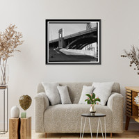 Historic Framed Print, First Street Bridge, Spanning Los Angeles River at First Street, Los Angeles, Los Angeles County, CA - 8,  17-7/8" x 21-7/8"