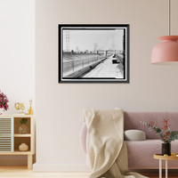 Historic Framed Print, Sixth Street Bridge, Spanning 101 Freeway at Sixth Street, Los Angeles, Los Angeles County, CA - 2,  17-7/8" x 21-7/8"