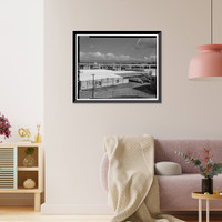 Historic Framed Print, Sixth Street Bridge, Spanning 101 Freeway at Sixth Street, Los Angeles, Los Angeles County, CA - 3,  17-7/8" x 21-7/8"