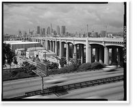 Historic Framed Print, Sixth Street Bridge, Spanning 101 Freeway at Sixth Street, Los Angeles, Los Angeles County, CA - 5,  17-7/8" x 21-7/8"