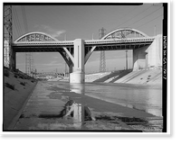 Historic Framed Print, Sixth Street Bridge, Spanning 101 Freeway at Sixth Street, Los Angeles, Los Angeles County, CA - 7,  17-7/8" x 21-7/8"