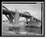 Historic Framed Print, Sixth Street Bridge, Spanning 101 Freeway at Sixth Street, Los Angeles, Los Angeles County, CA - 9,  17-7/8" x 21-7/8"