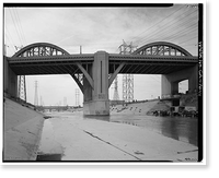 Historic Framed Print, Sixth Street Bridge, Spanning 101 Freeway at Sixth Street, Los Angeles, Los Angeles County, CA - 11,  17-7/8" x 21-7/8"