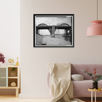 Historic Framed Print, Sixth Street Bridge, Spanning 101 Freeway at Sixth Street, Los Angeles, Los Angeles County, CA - 11,  17-7/8" x 21-7/8"