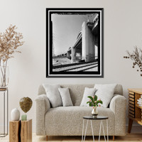 Historic Framed Print, Sixth Street Bridge, Spanning 101 Freeway at Sixth Street, Los Angeles, Los Angeles County, CA - 14,  17-7/8" x 21-7/8"