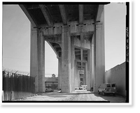 Historic Framed Print, Sixth Street Bridge, Spanning 101 Freeway at Sixth Street, Los Angeles, Los Angeles County, CA - 15,  17-7/8" x 21-7/8"