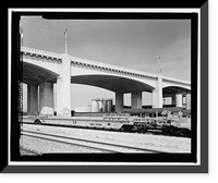 Historic Framed Print, Sixth Street Bridge, Spanning 101 Freeway at Sixth Street, Los Angeles, Los Angeles County, CA - 16,  17-7/8" x 21-7/8"