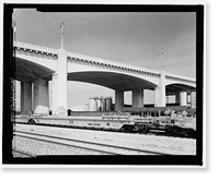 Historic Framed Print, Sixth Street Bridge, Spanning 101 Freeway at Sixth Street, Los Angeles, Los Angeles County, CA - 16,  17-7/8" x 21-7/8"