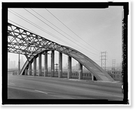 Historic Framed Print, Sixth Street Bridge, Spanning 101 Freeway at Sixth Street, Los Angeles, Los Angeles County, CA - 21,  17-7/8" x 21-7/8"