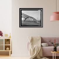 Historic Framed Print, Sixth Street Bridge, Spanning 101 Freeway at Sixth Street, Los Angeles, Los Angeles County, CA - 21,  17-7/8" x 21-7/8"