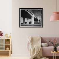 Historic Framed Print, Sixth Street Bridge, Spanning 101 Freeway at Sixth Street, Los Angeles, Los Angeles County, CA - 21,  17-7/8" x 21-7/8"