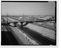 Historic Framed Print, Ninth Street Viaduct, Spanning Los Angeles River at Olympic Boulevard, Los Angeles, Los Angeles County, CA,  17-7/8" x 21-7/8"