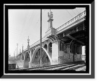 Historic Framed Print, Ninth Street Viaduct, Spanning Los Angeles River at Olympic Boulevard, Los Angeles, Los Angeles County, CA - 3,  17-7/8" x 21-7/8"