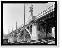 Historic Framed Print, Ninth Street Viaduct, Spanning Los Angeles River at Olympic Boulevard, Los Angeles, Los Angeles County, CA - 3,  17-7/8" x 21-7/8"
