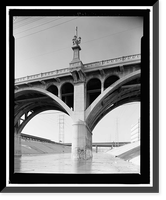 Historic Framed Print, Ninth Street Viaduct, Spanning Los Angeles River at Olympic Boulevard, Los Angeles, Los Angeles County, CA - 6,  17-7/8" x 21-7/8"