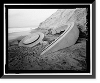 Historic Framed Print, Fort Funston, Panama Mounts for 155mm Guns, Skyline Boulevard & Great Highway, San Francisco, San Francisco County, CA - 7,  17-7/8" x 21-7/8"