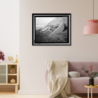 Historic Framed Print, Fort Funston, Panama Mounts for 155mm Guns, Skyline Boulevard & Great Highway, San Francisco, San Francisco County, CA - 7,  17-7/8" x 21-7/8"