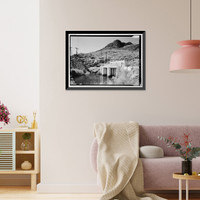 Historic Framed Print, Copper Basin Reservoir & Dam, 2.5 miles west of Gene Pump Plant, Parker Dam, San Bernardino County, CA - 5,  17-7/8" x 21-7/8"