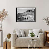 Historic Framed Print, Copper Basin Reservoir & Dam, 2.5 miles west of Gene Pump Plant, Parker Dam, San Bernardino County, CA - 5,  17-7/8" x 21-7/8"